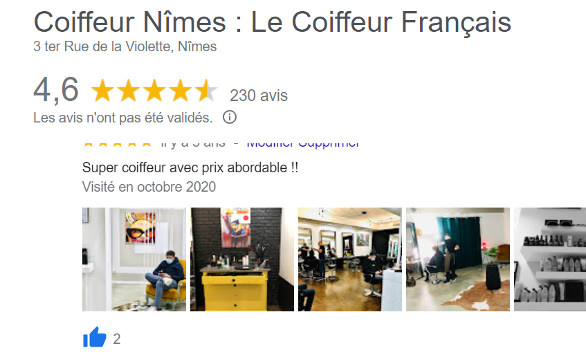 Salon de Coiffure Nimes : Avis Clients Google du Coiffeur Français